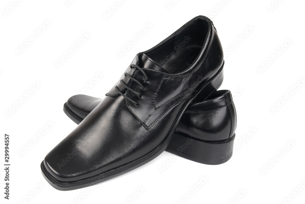 Pair of man's black shoes Pair of man's black shoes