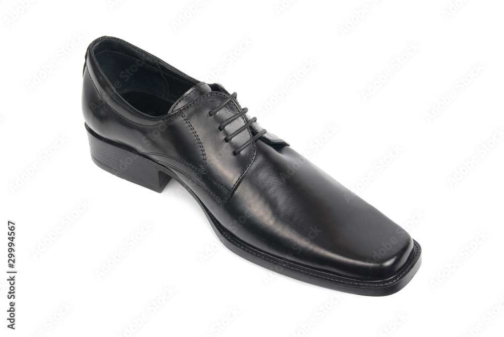 Man's black shoe Man's black shoe