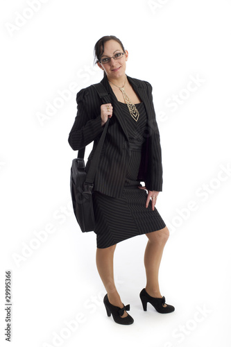 Happy business woman isolated