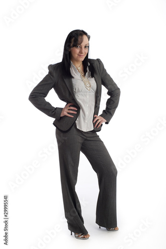 Happy business woman isolated