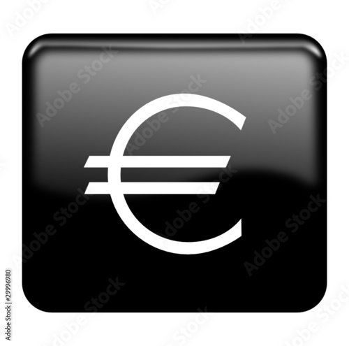 Euro symbol glossy icon