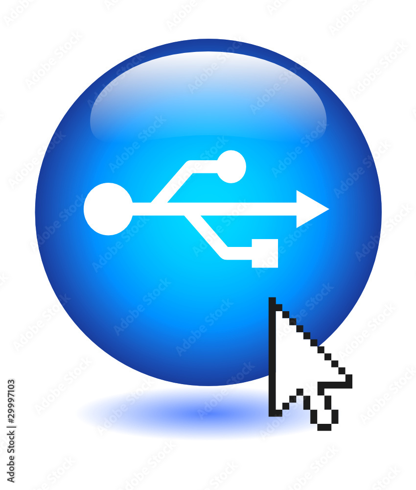 USB  Button (connection plug and play symbol icon computer) Stock