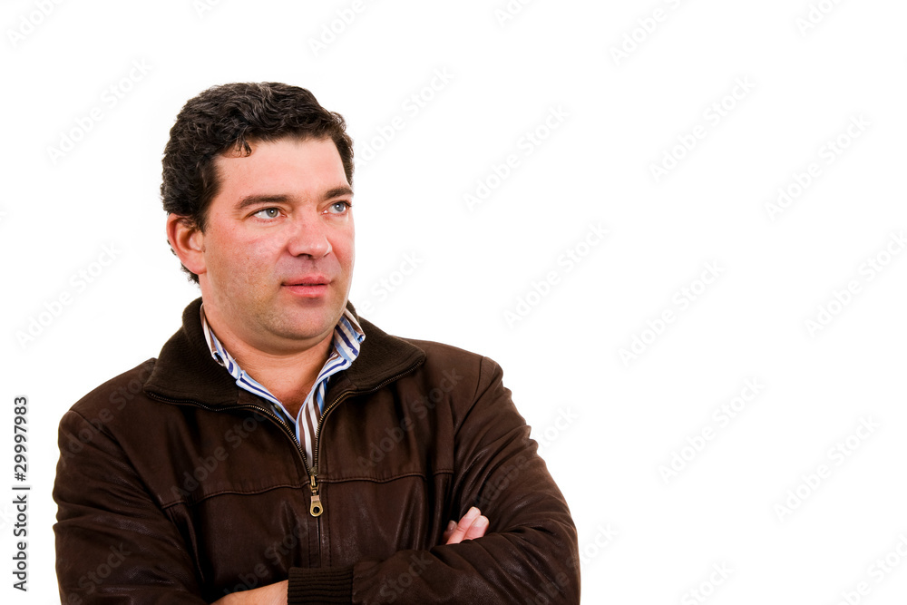 mature casual man portrait, isolated on white mature casual man portrait, isolated on white