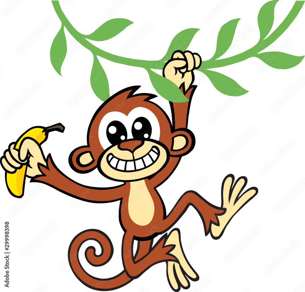 Monkey Swinging with banana Monkey Swinging with banana