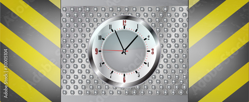 clock on metal background