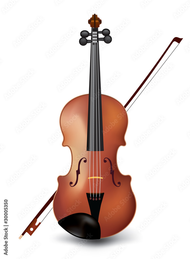 Fototapeta premium Violin isolated on white Vector