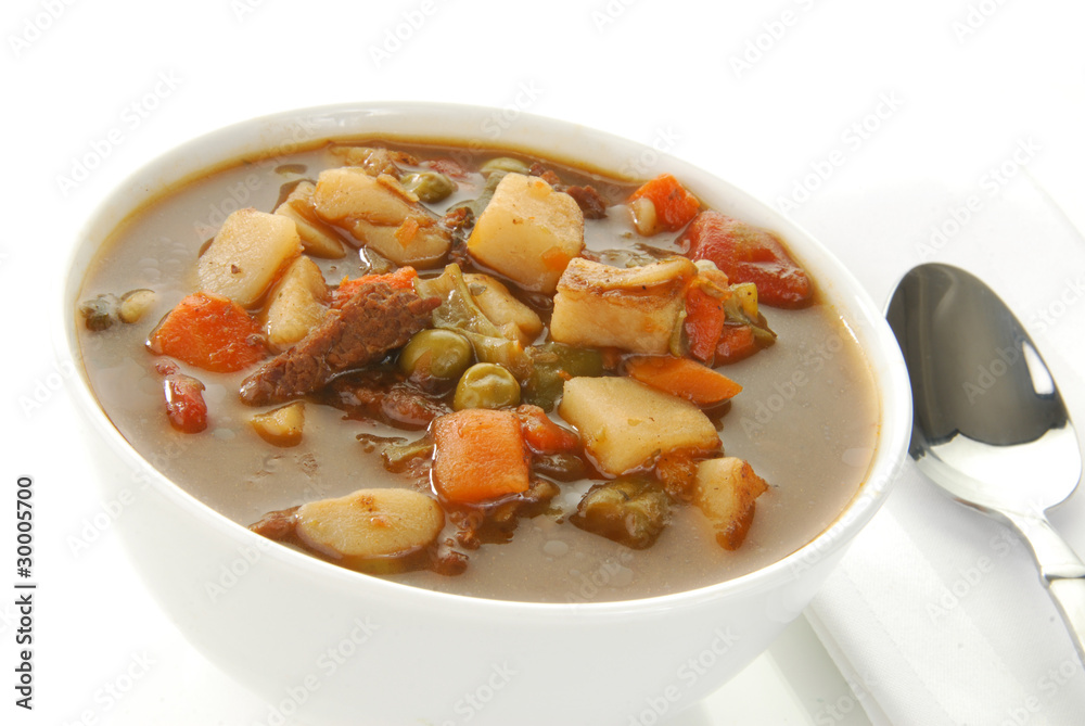 Bowl of vegetable beef soup Bowl of vegetable beef soup