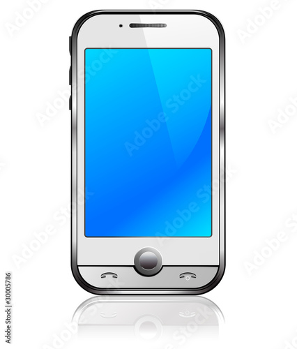 Cell Smart Phone Silver and White
