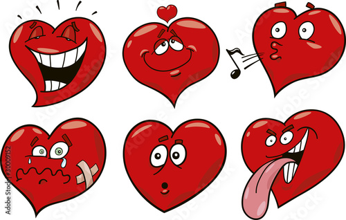 cartoon hearts set