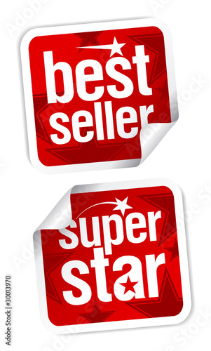 Bestseller and superstar stickers.