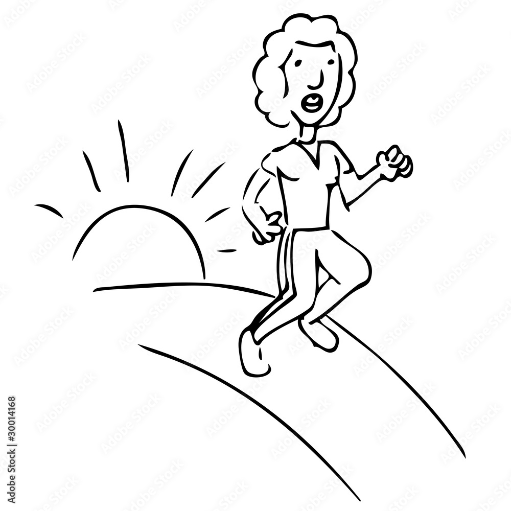Fototapeta premium Sunrise Track Female Runner