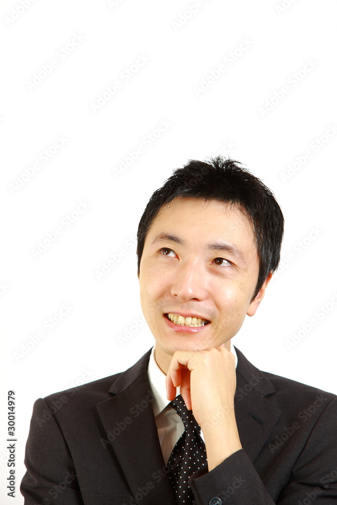 buisinessman thinks about something buisinessman thinks about something