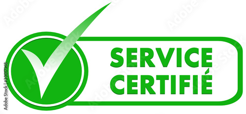 service certifié sur symbole validé vert