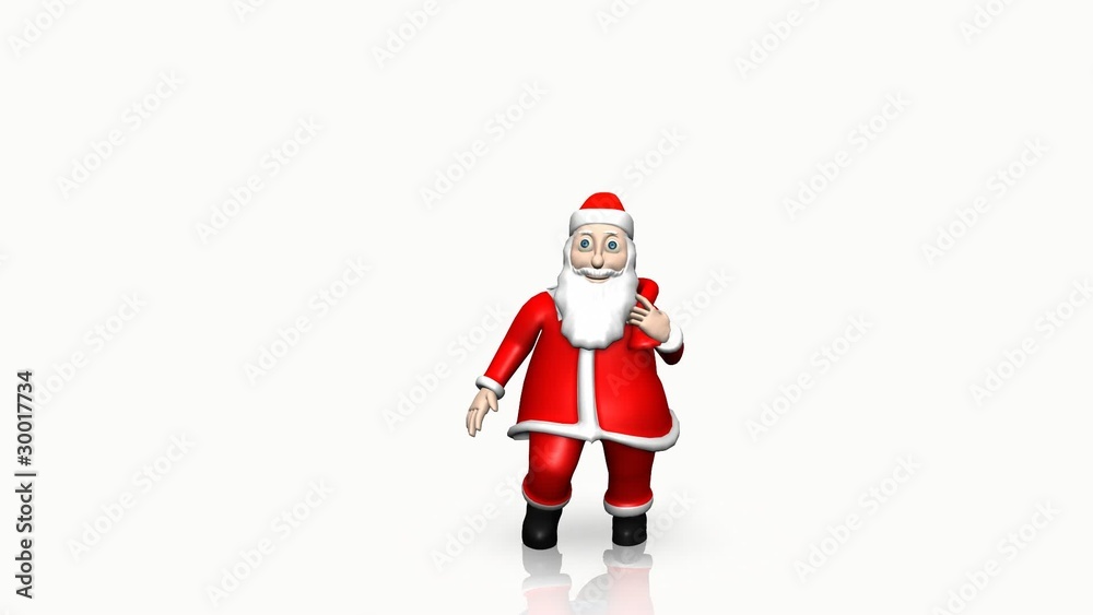 Animation of a Santa Claus walking and waving goodbye Animation of a Santa Claus walking and waving goodbye