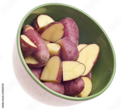 Bowl of Sliced Baby Red Potatoes