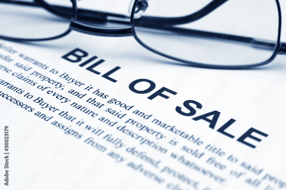Bill of sale Bill of sale