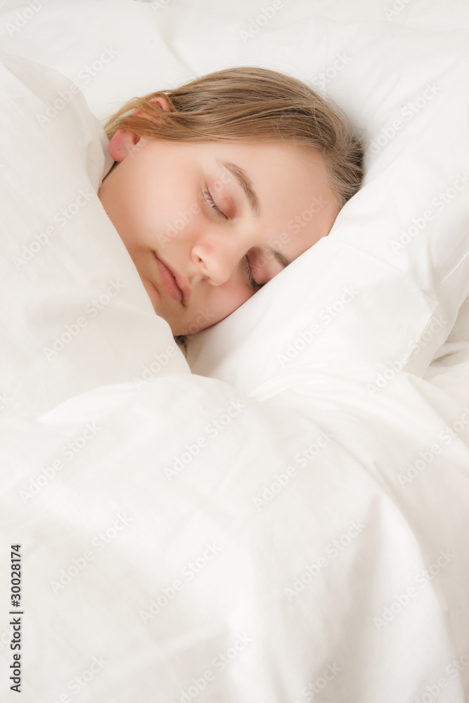young woman asleep in bed young woman asleep in bed