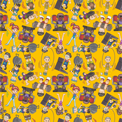 seamless gym pattern