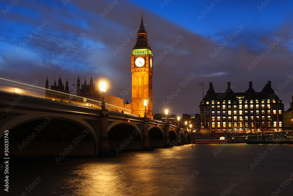Big Ben in the evening, London, UK