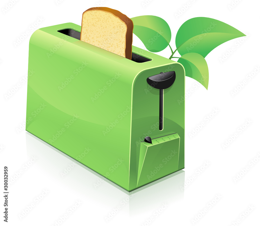 Vecteur Stock Grille-pain vert écologique (reflet) | Adobe Stock