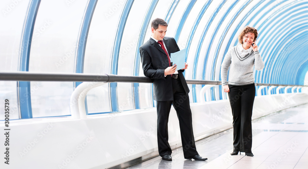 Fototapeta premium Business team at their company office building