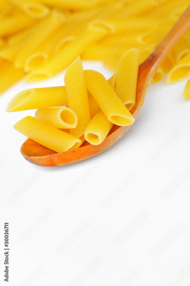 Penne and spoon
