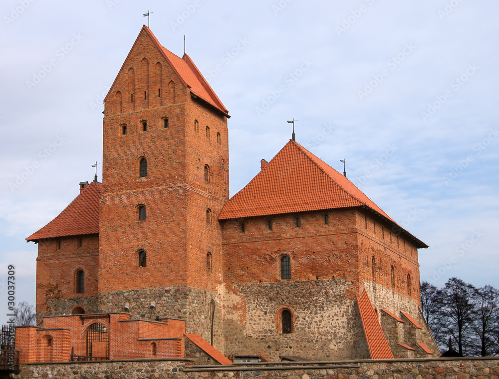 Medieval castle tower in Trakai, Lithuania