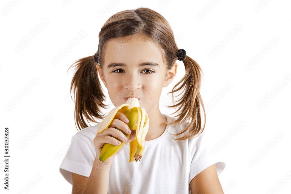 Eating a banana