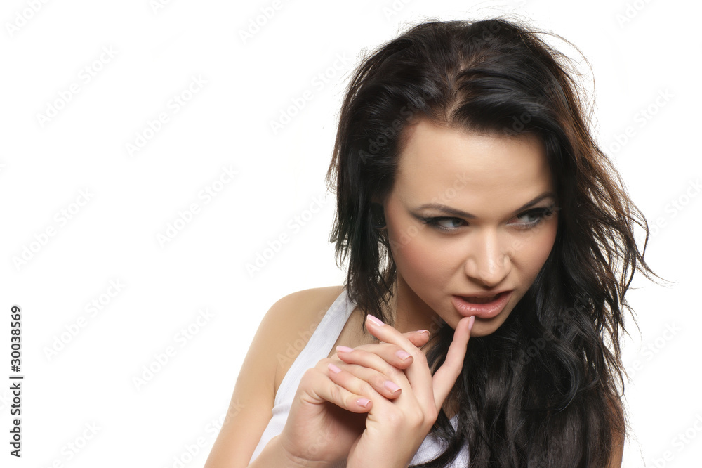 Portrait of a young and attractive brunette looking seductively Portrait of a young and attractive brunette looking seductively