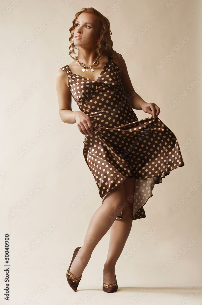 Fototapeta premium beautiful sexy blonde girl dancing