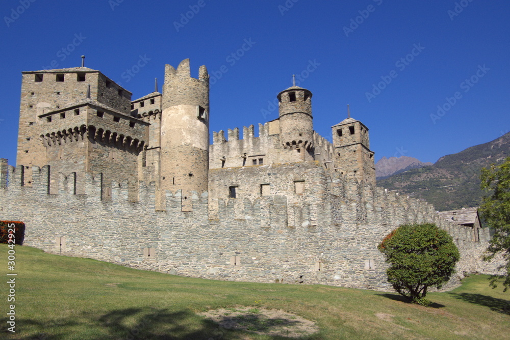 medieval castle in Aosta, Italy medieval castle in Aosta, Italy