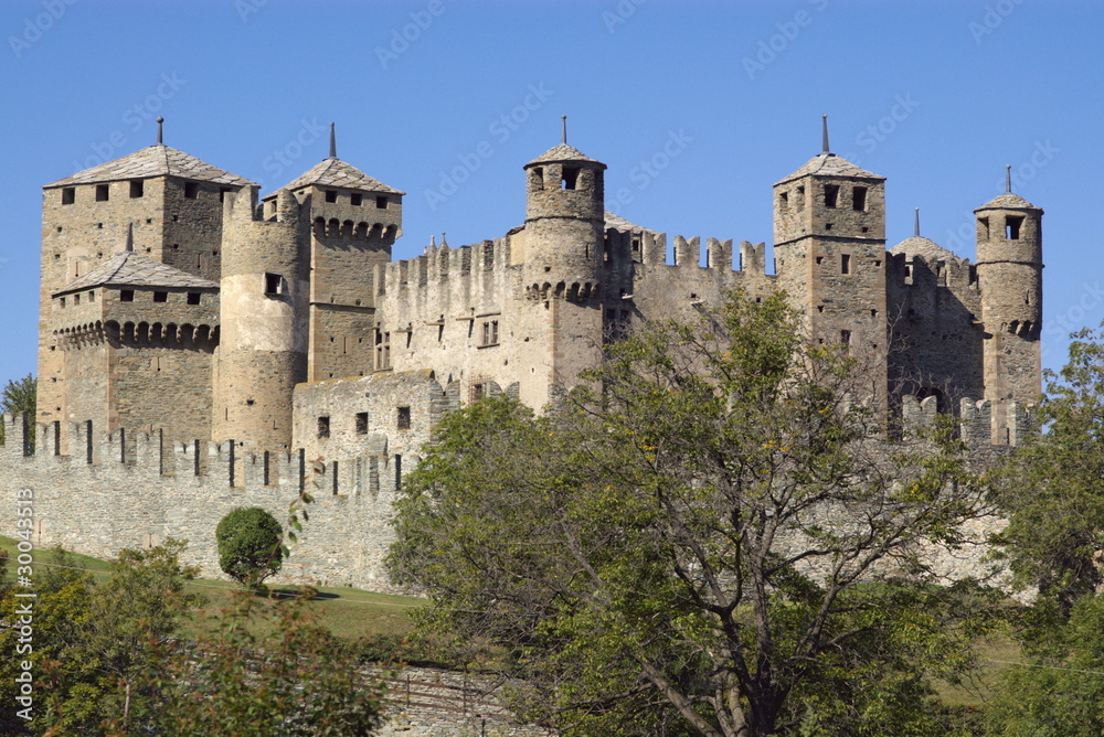 medieval, castle in Aosta, Italy, Sept. 2008