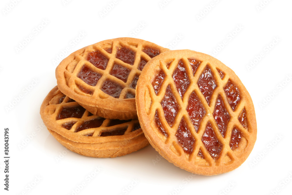 Short pies with cherry jam