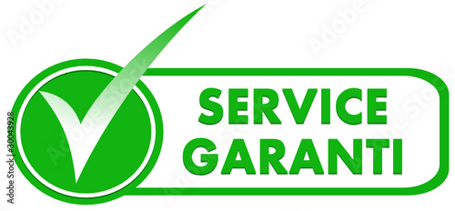 service garanti sur symbole validé vert