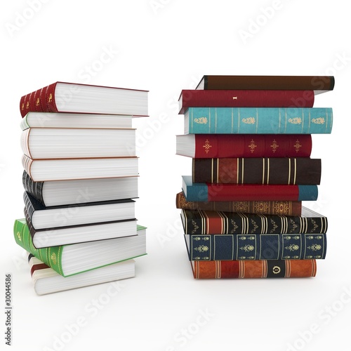 3d various books pile