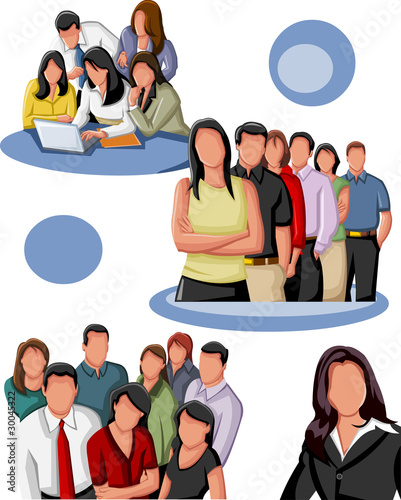 Group of business and office people.