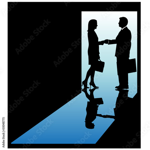 Business meeting outside office.Vector