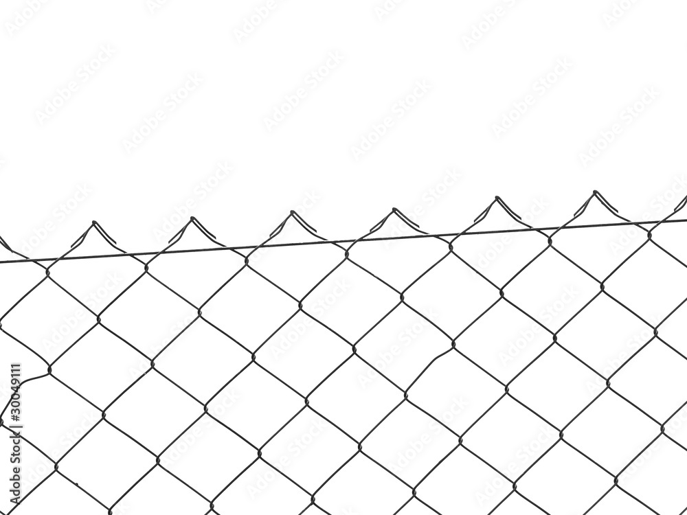 Fototapeta premium wire fence isolated on white
