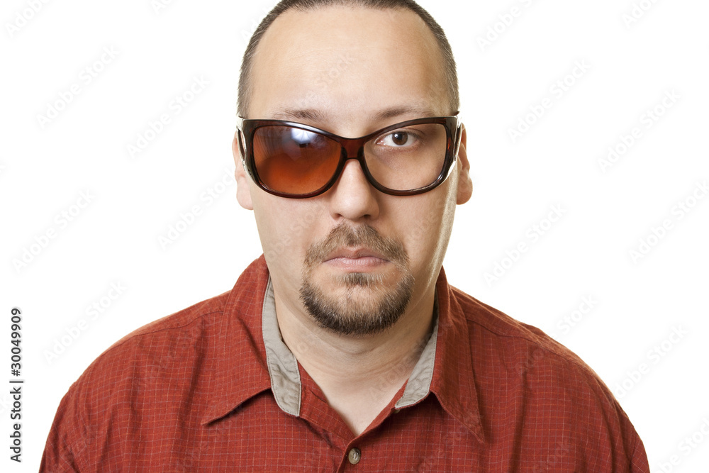 unhappy man with eyeglasses looking sad