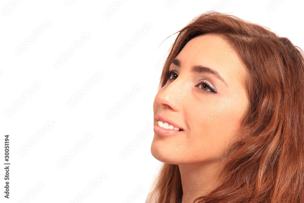 portrait of beautiful woman isolated on white portrait of beautiful woman isolated on white