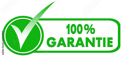 100 % garantie sur symbole validé vert