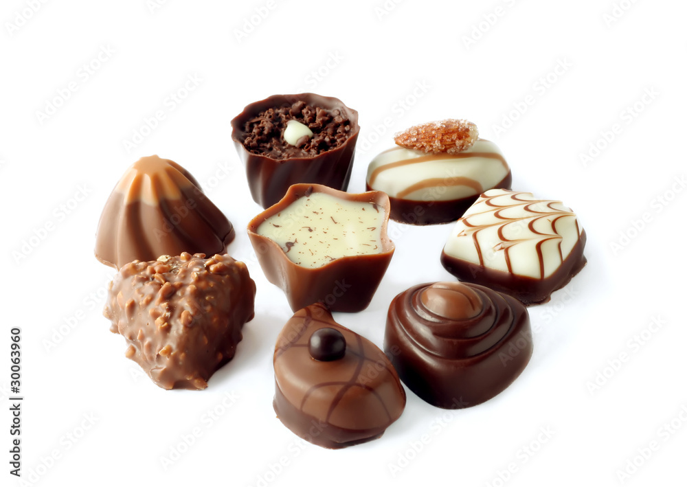 collection of beautiful delicious chocolate candies