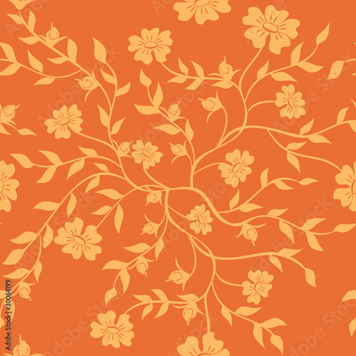 vector orange texture with plants