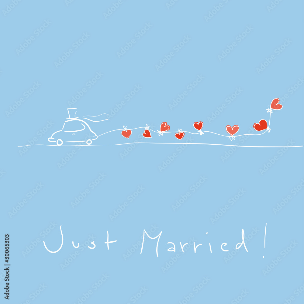 Just married car Stock Vector | Adobe Stock