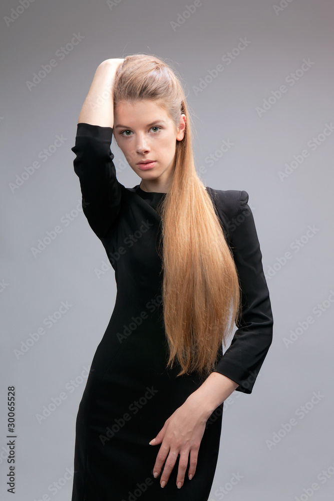 Fototapeta premium Long haired beautiful woman