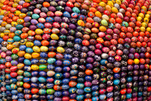 Canvas Print Colorful Easter eggs. Abstract easter colorful background.