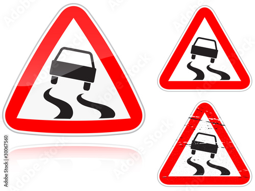 Variants a Slippery road - road sign