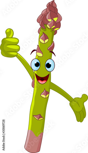 Asparagus Character  giving thumbs up