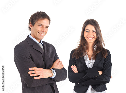 Two businessmen isolated on white