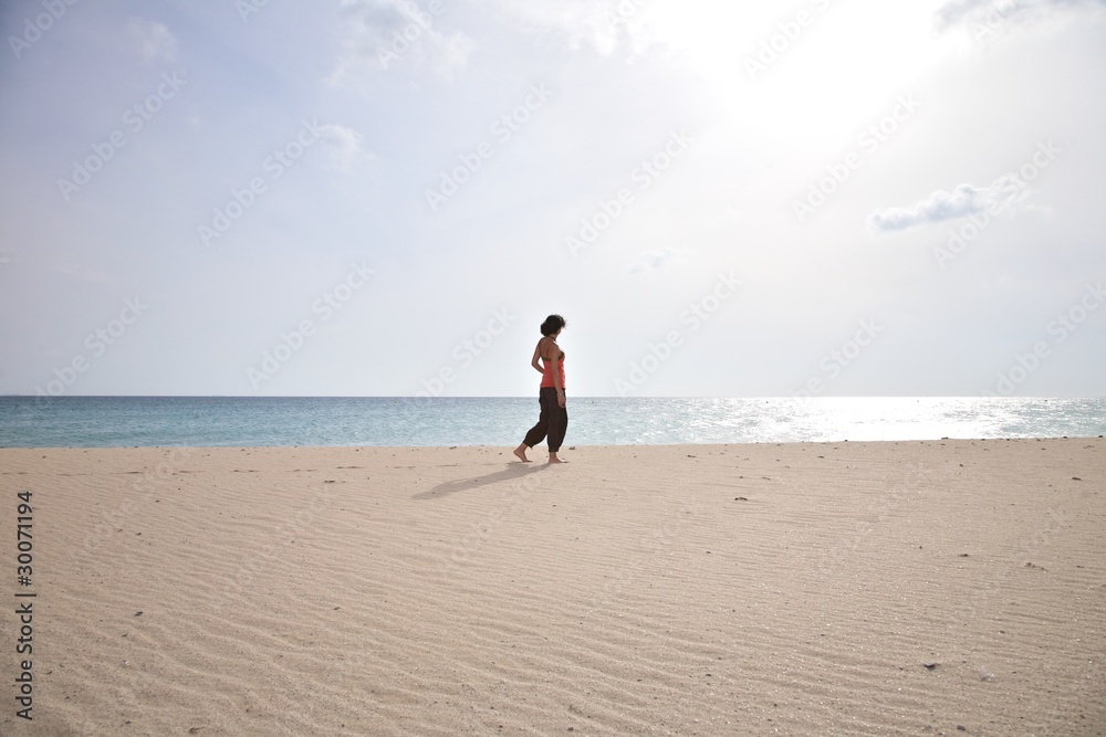 woman next ocean at Tarifa beach